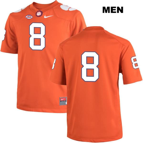 Men's Clemson Tigers #8 Deon Cain Stitched Orange Authentic Nike No Name NCAA College Football Jersey FZL5546JM